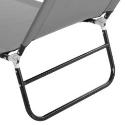 Outsunny Portable Sun Lounger Set, 2 Pieces with 5-Position Adjustable Backrest, Foldable Recliner, Lightweight Frame, Grey - Aosom UK - thumbnail 9