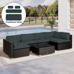 Outsunny Garden Rattan Sofa Cushion Polyester Cover Replacement Outdoor- No Cushion Included Dark Grey - thumbnail 2