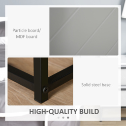 HOMCOM Bedside Cabinet, 2 Drawer Storage Unit with Unique Shape & Metal Base, Nightstand for Bedroom, Living Room, Study Room, Dorm - Aosom UK - thumbnail 6