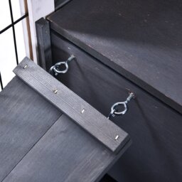 PawHut Rabbits Indoor Fir Wood Lift-Top Hutch Grey - thumbnail 8