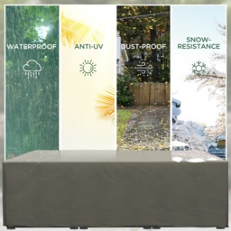 Outsunny Patio Furniture Cover: Rectangular Waterproof Protection for Table & Chairs, 222 x 155 x 67 cm, Grey - Aosom UK - thumbnail 4