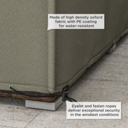 Outsunny Patio Furniture Cover: Rectangular Waterproof Protection for Table & Chairs, 222 x 155 x 67 cm, Grey - Aosom UK - thumbnail 5