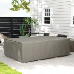 Outsunny Patio Furniture Cover: Rectangular Waterproof Protection for Table & Chairs, 222 x 155 x 67 cm, Grey - Aosom UK - thumbnail 2