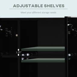 kleankin LED Bathroom Cabinet with Mirror, Wall Mounted Dimmable Storage Organiser with 3 Mirrored Doors and Adjustable Shelves - Aosom UK - thumbnail 6