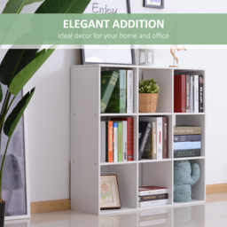 HOMCOM Wooden Cabinet Freestanding Open Cabinet with 9 Cubes, Storage for Bedroom, Living Room, Study, Office, White - Aosom UK - thumbnail 6