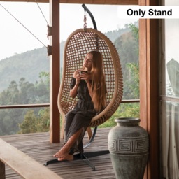 Outsunny Hanging Hammock Stand Hammock Chair Stand C Stand Steel Heavy Duty Stand for Air Porch Swing Chair (Only Construction) - Aosom UK - thumbnail 2