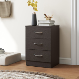 HOMCOM Three-Drawer Simple Bedside Table - Black - thumbnail 7