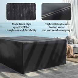 Outsunny Garden Furniture Cover, Waterproof Anti-UV Large Protective Patio Set Covers, 235 x 190 x 90cm, Black - thumbnail 5