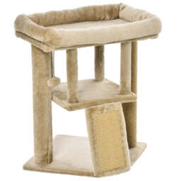 PawHut Cat Tree Tower, Kitten Climbing Activity Centre with Jute Scratching Pad, Ball Toy, Condo Perch Bed, 40 x 40 x 57 cm, Coffee - Aosom UK - thumbnail 8
