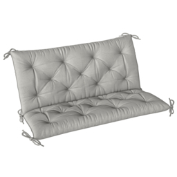 Outsunny 2 Seater Bench Pad, Garden Chair Cushion with Back and Ties for Indoor and Outdoor Use, 98 x 100 cm, Light Grey - thumbnail 1
