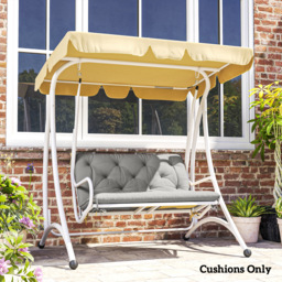 Outsunny 2 Seater Bench Pad, Garden Chair Cushion with Back and Ties for Indoor and Outdoor Use, 98 x 100 cm, Light Grey - thumbnail 9