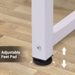 HOMCOM Adjustable Computer Desk, PC Writing Table for Home Office, Stable Workstation with Metal Frame, Oak and White - Aosom UK - thumbnail 4