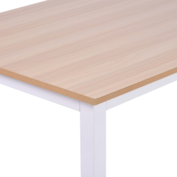 HOMCOM Adjustable Computer Desk, PC Writing Table for Home Office, Stable Workstation with Metal Frame, Oak and White - Aosom UK - thumbnail 7