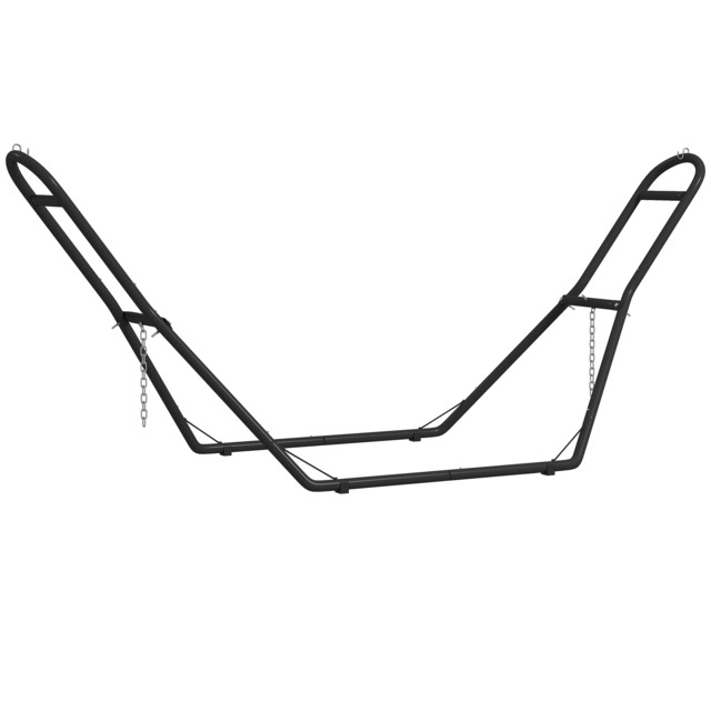 Outsunny 9ft Hammock Stand Adjustable Hammock Frame with Non-Slip Feet for Indoor Outdoor, 250 kg Capacity, Black - image 1