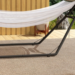 Outsunny 9ft Hammock Stand Adjustable Hammock Frame with Non-Slip Feet for Indoor Outdoor, 250 kg Capacity, Black - thumbnail 9