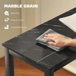 HOMCOM Rectangular Bar Table, Marble Effect Pub Coffee Table for Small Space, Breakfast Dining, Black Marble Effect - thumbnail 6