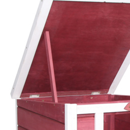 PawHut Rabbit Hutch, Wooden, Durable with Weatherproof Roof, 51 x 42 x 43 cm, Red - Aosom UK - thumbnail 7