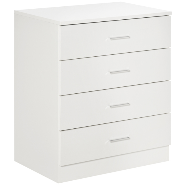 HOMCOM Vertical Storage Cabinet, 4-Drawer Chest with Metal Rails, Anti-Tip, for Playroom, Nursery, Hallway - Aosom UK - image 1