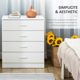 HOMCOM Vertical Storage Cabinet, 4-Drawer Chest with Metal Rails, Anti-Tip, for Playroom, Nursery, Hallway - Aosom UK - thumbnail 7