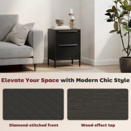 HOMCOM Chest of Drawers, Dresser with 2 Fabric Drawers and Aluminium Handles - Black - thumbnail 8