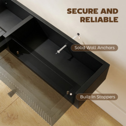 HOMCOM Shelf Wall-Mounted Storage Shelf Shelving Unit MDF 93 x 15 x 10 cm Entryway Kitchen Living Room, Black - thumbnail 6