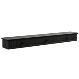 HOMCOM Shelf Wall-Mounted Storage Shelf Shelving Unit MDF 93 x 15 x 10 cm Entryway Kitchen Living Room, Black - thumbnail 1