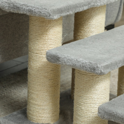 PawHut Pet Stairs 3-step Pet Ladder Cat dog Stairs Climb Ladder Cat Tree, Grey - thumbnail 9