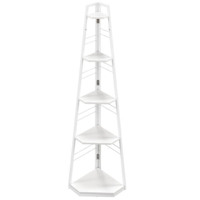 HOMCOM 5-Tier Corner Shelf - White - image 1