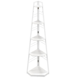 HOMCOM 5-Tier Corner Shelf - White