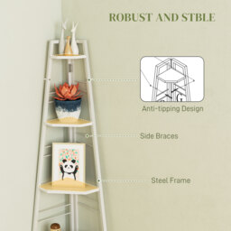 HOMCOM 5-Tier Corner Shelf - White - thumbnail 5
