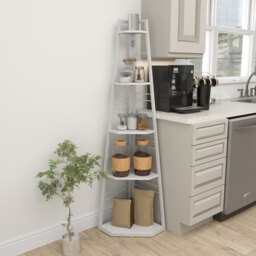 HOMCOM 5-Tier Corner Shelf - White - thumbnail 8