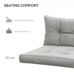 Outsunny 4-Piece Patio Chair Cushions Set, Seat and Back Pillows Replacement for Indoor Outdoor, Light Grey - thumbnail 5