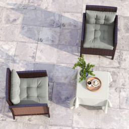 Outsunny 4-Piece Patio Chair Cushions Set, Seat and Back Pillows Replacement for Indoor Outdoor, Light Grey - thumbnail 7