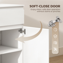 HOMCOM Modern Sideboard, Sideboard Storage Cabinet with 5 Drawers, Adjustable Shelf, Soft-Close Door, White - thumbnail 6