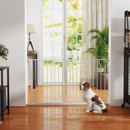 PawHut Dog Gate for Stairs Dog Gate Pet Gate with Openable Metal Frame, for Doorways, Corridors, Staircases, 75-145cm, White - Aosom UK - thumbnail 9
