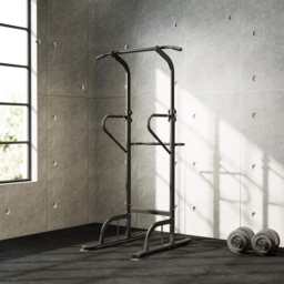 HOMCOM Pull Up Bar Multi-Function Height Adjustable Power Tower Dip Station Equipment - thumbnail 9