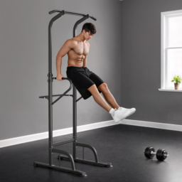 HOMCOM Pull Up Bar Multi-Function Height Adjustable Power Tower Dip Station Equipment - thumbnail 8