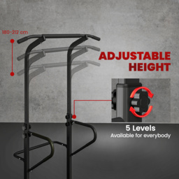 HOMCOM Pull Up Bar Multi-Function Height Adjustable Power Tower Dip Station Equipment - thumbnail 5