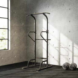 HOMCOM Pull Up Bar Multi-Function Height Adjustable Power Tower Dip Station Equipment - thumbnail 9