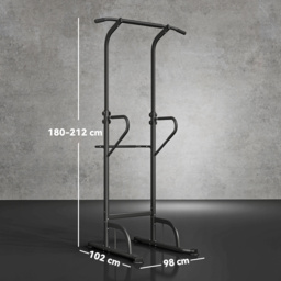 HOMCOM Pull Up Bar Multi-Function Height Adjustable Power Tower Dip Station Equipment - thumbnail 3