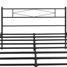 HOMCOM 4ft6 Double Bed Frame with Headboard and Footboard, Metal Platform Bed Frame with 32 cm Underbed Storage, Black - thumbnail 9