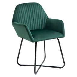 HOMCOM Modern Arm Chair Upholstered Accent Chair with Metal Base for Living Room Green - Aosom UK - thumbnail 9
