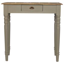 Solid Wood Hand-Painted Writing Desk with Stain-Based Finish, Writing Table with Drawer and Generous Worktop, 45L x 80W x 78H cm, Brown - Aosom UK - thumbnail 2
