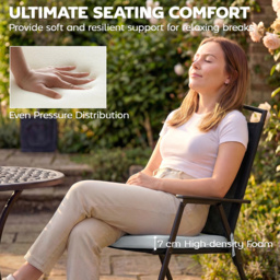 Outsunny Set of 6 Outdoor Seat Cushions with Machine Washable Cover, Water Repellent Seat Cushions Light Grey - thumbnail 4