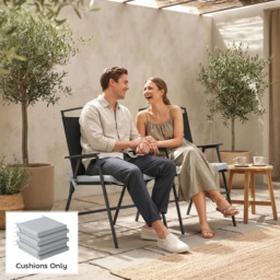 Outsunny Set of 6 Outdoor Seat Cushions with Machine Washable Cover, Water Repellent Seat Cushions Light Grey - thumbnail 9
