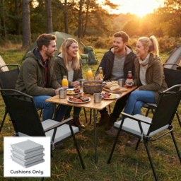 Outsunny Set of 6 Outdoor Seat Cushions with Machine Washable Cover, Water Repellent Seat Cushions Light Grey - thumbnail 8