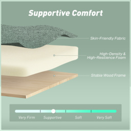 HOMCOM Three-Way Two-Seater Sofa Bed - Green - thumbnail 7