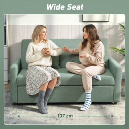 HOMCOM Three-Way Two-Seater Sofa Bed - Green - thumbnail 8