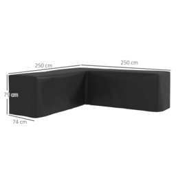 Outsunny 250 x 250cm L-Shaped Protective Furniture Cover - thumbnail 3