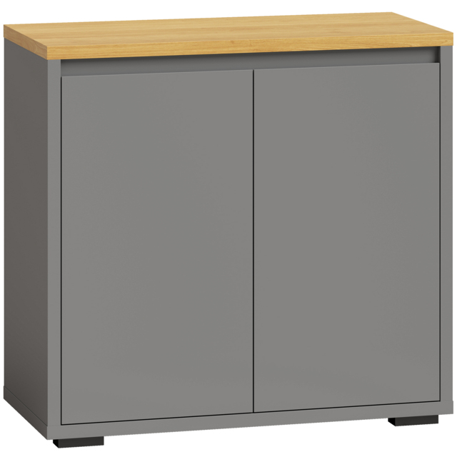 HOMCOM Kitchen Sideboard, Storage Cabinet with Double Doors and Adjustable Shelf for Living Room, Entryway, Grey - image 1
